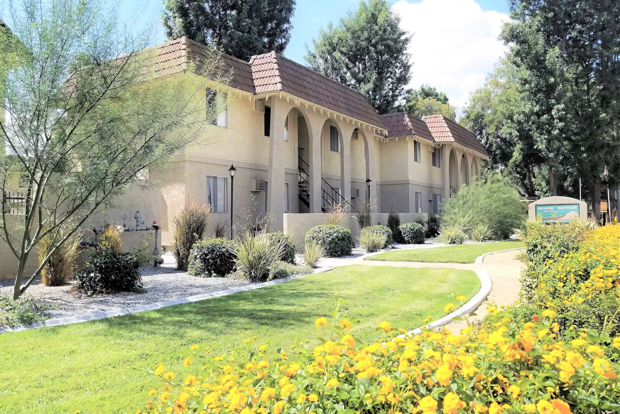 Shadow Mountain Apartments front complex walkway entrance