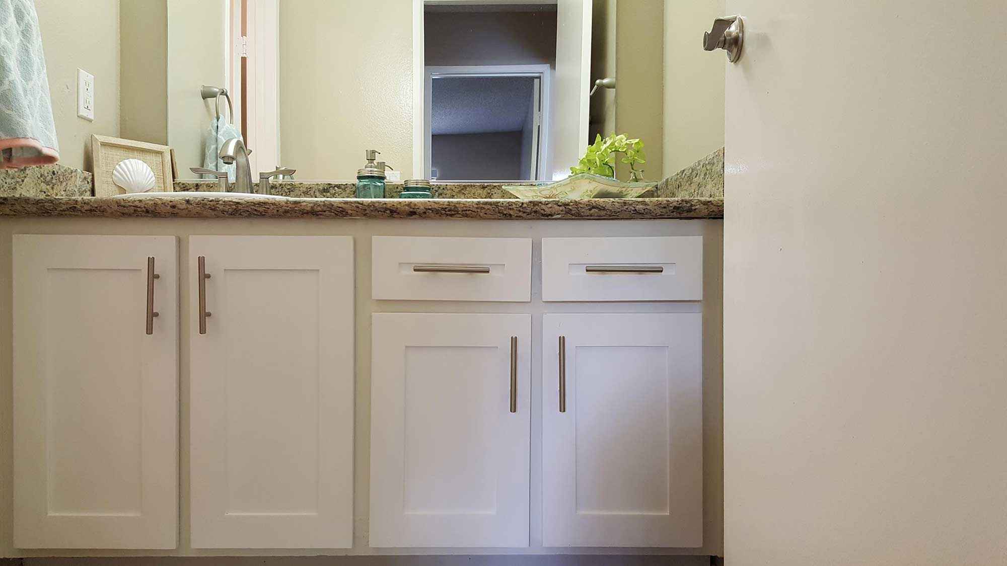 bathroom sink cabinets at Shadow Mountain